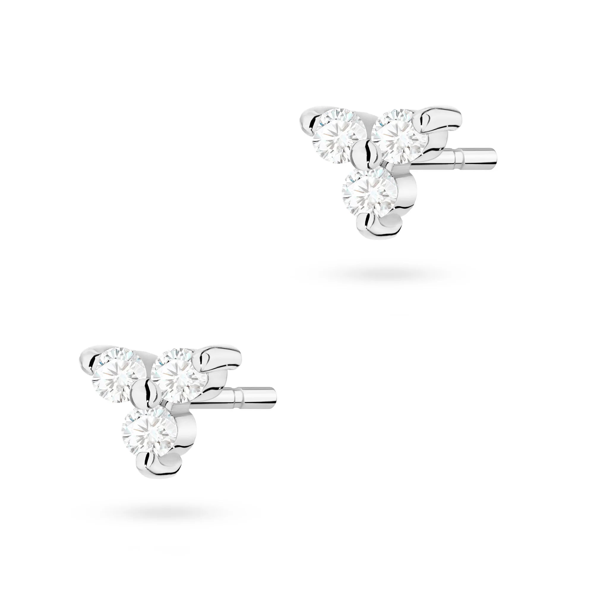 White Gold Earrings with 0.086 ct Diamonds | 585 (14k) White Gold Stud Earrings