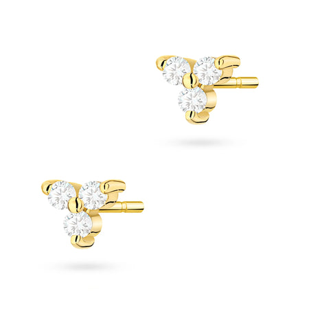 Gold Earrings with 0.086 ct Diamonds | 585 (14k) Gold Stud Earrings