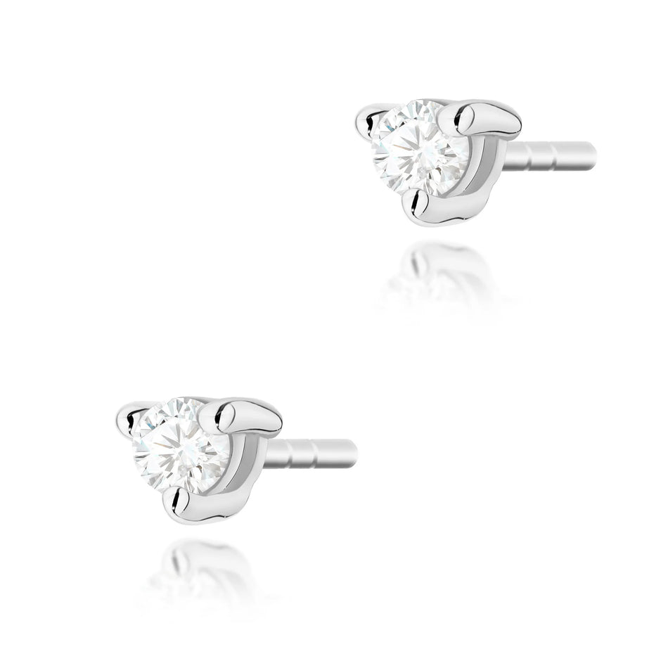 Gold Earrings with 0.04ct Diamonds