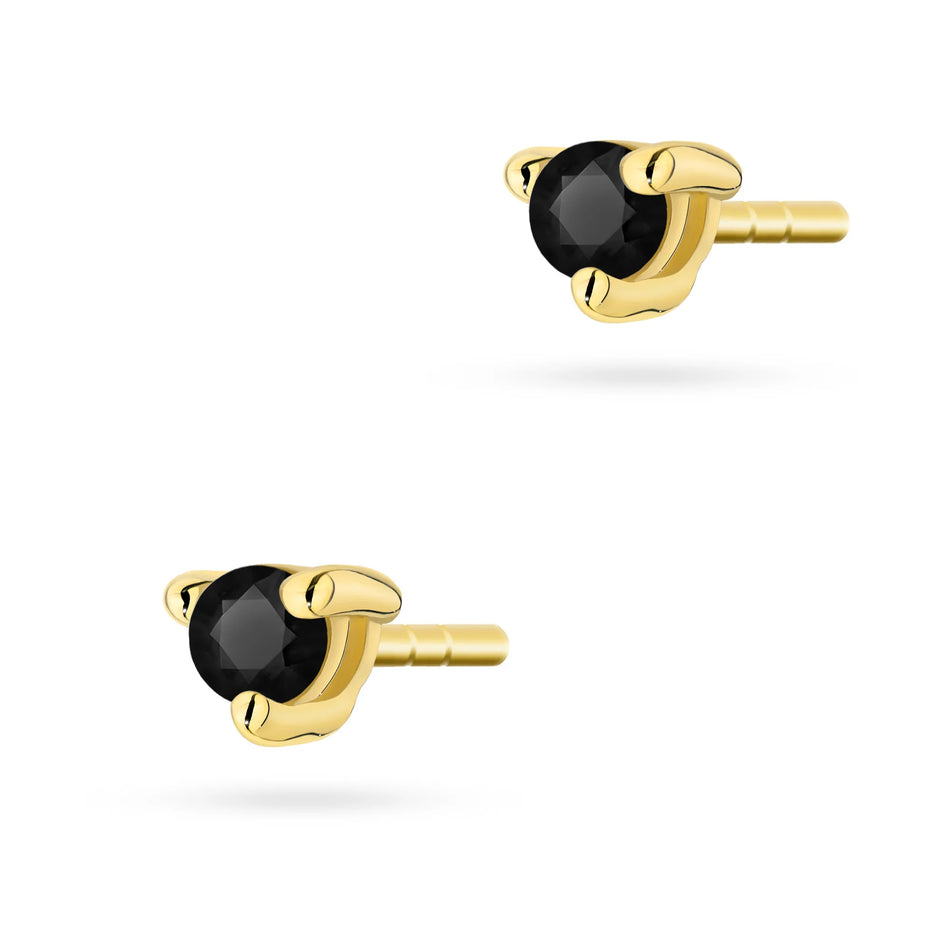 Gold Earrings with 0.04ct Black diamonds