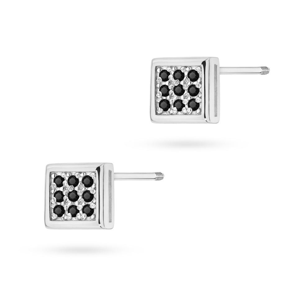 zlaté náušnice s 0,09ct černými diamanty k0036-dib-02