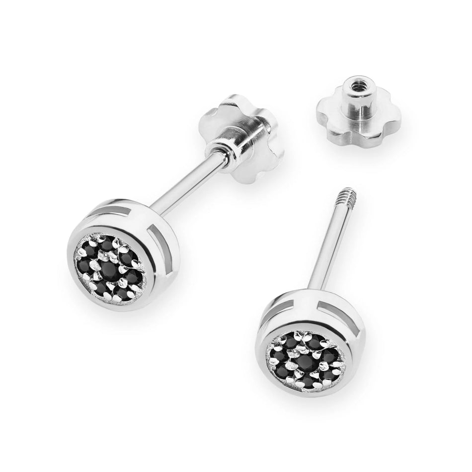 zlaté náušnice s 0,08ct černými diamanty k0041-dib-02