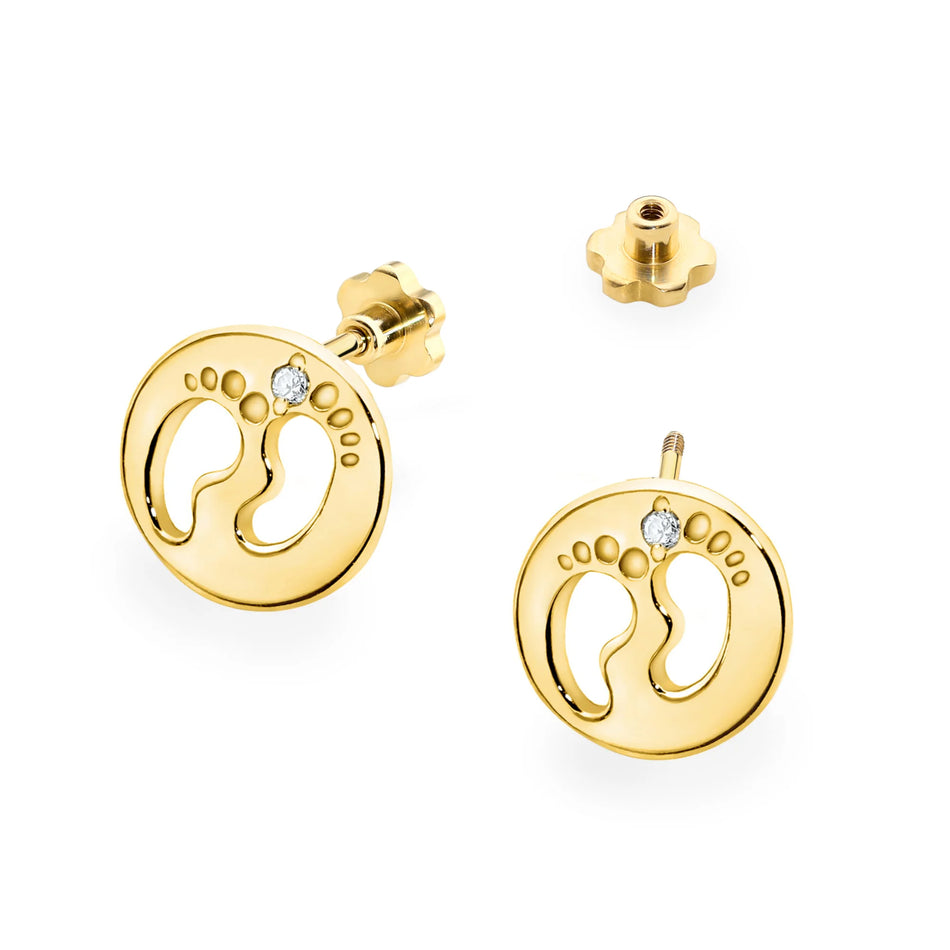 Zlaté náušnice s diamanty 0,01 ct