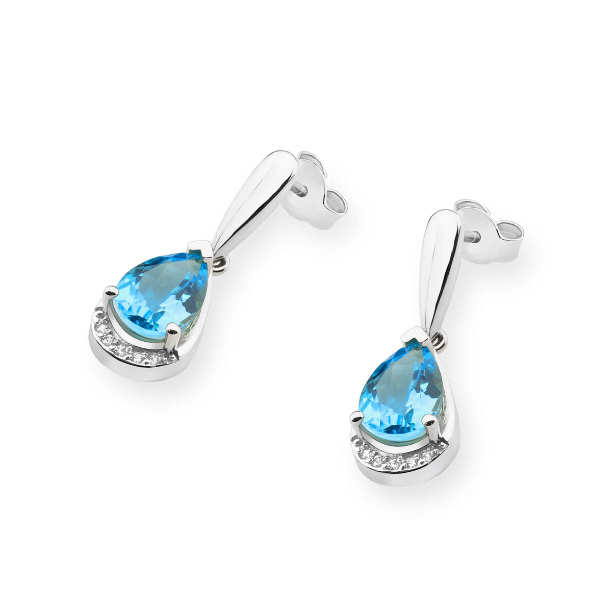 zlaté náušnice se 2 x 1,40 ct topazy a 0,05 ct doplňujícími diamanty k0051-tob-01