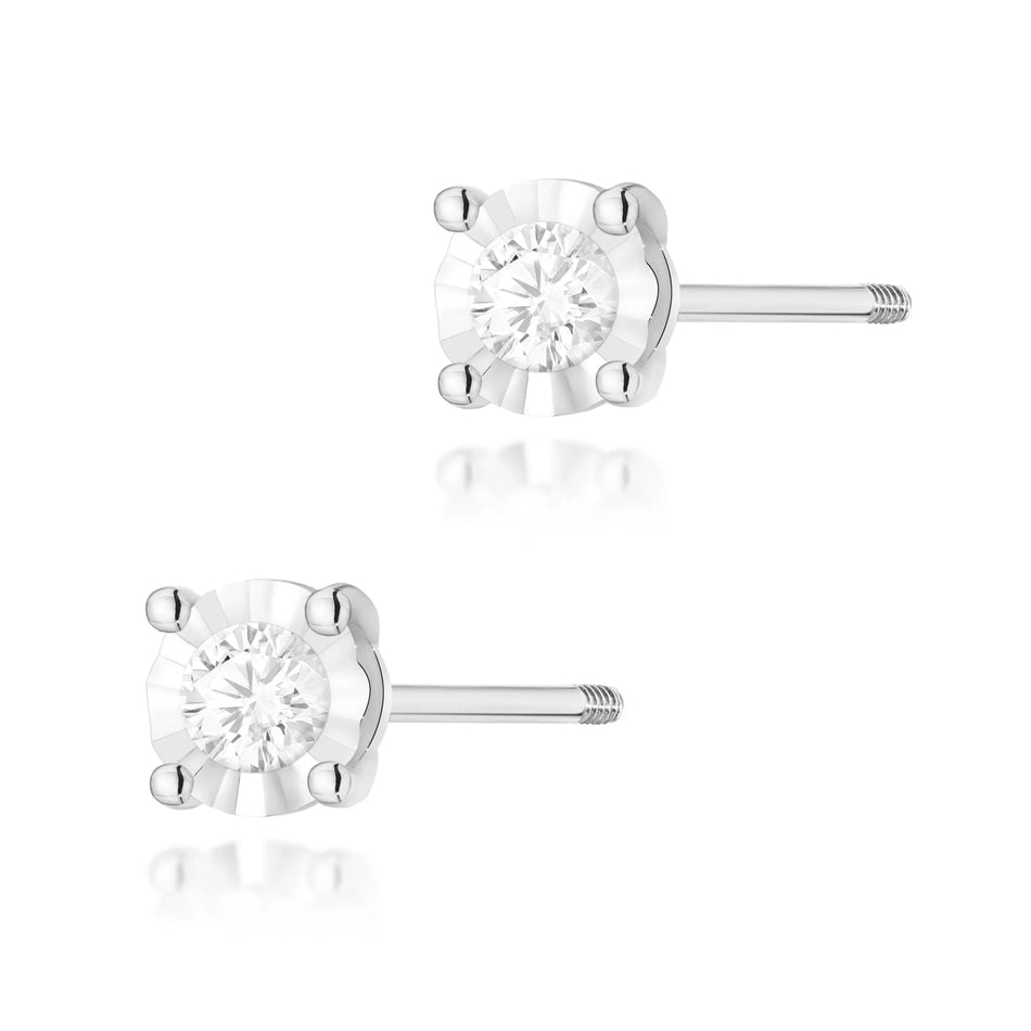 zlaté náušnice s diamanty 0,08 ct k0058-diw-06