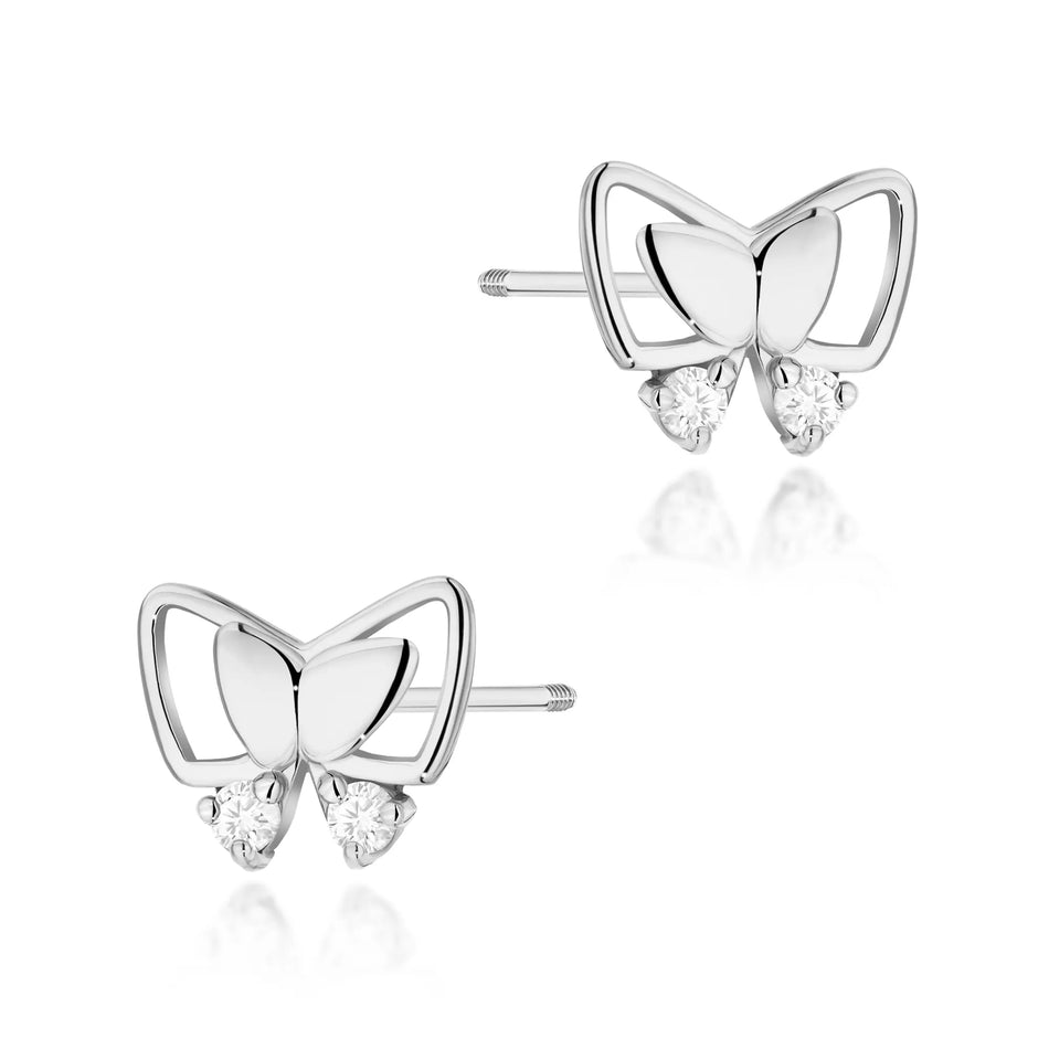 zlaté náušnice s diamanty 0,08 ct k0059-diw-02