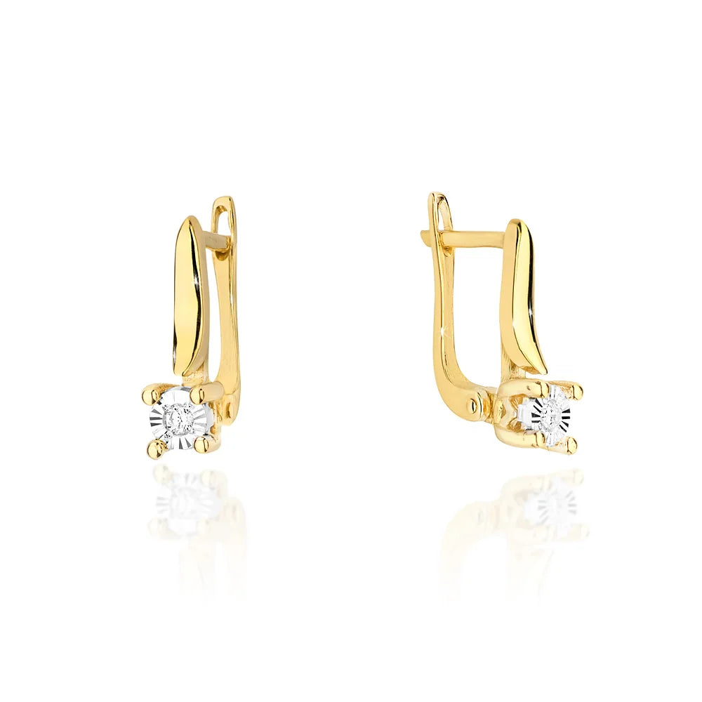 zlaté náušnice se 2 x 0,03ct diamanty k0065-diw-02