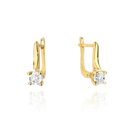 zlaté náušnice se 2 x 0,08 ct diamanty k0065-diw-03