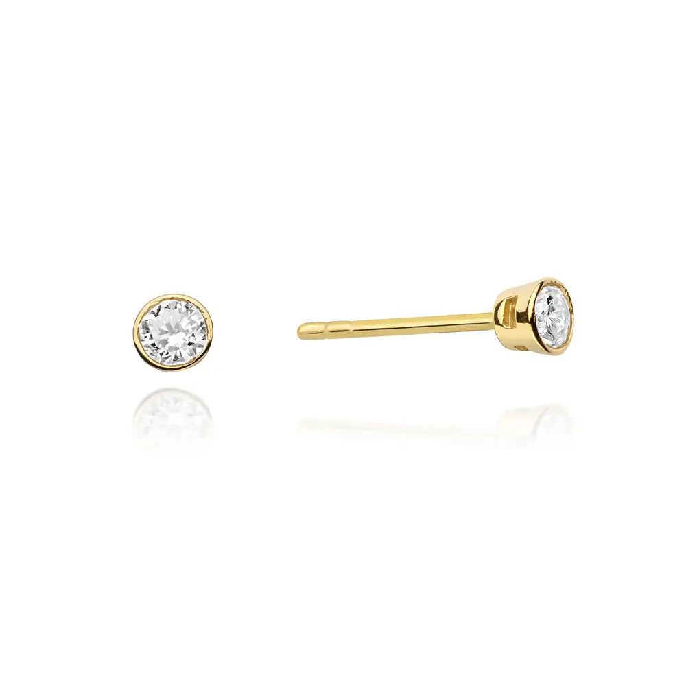 zlaté náušnice se 2 x 0,10 ct diamanty k0067-diw-01