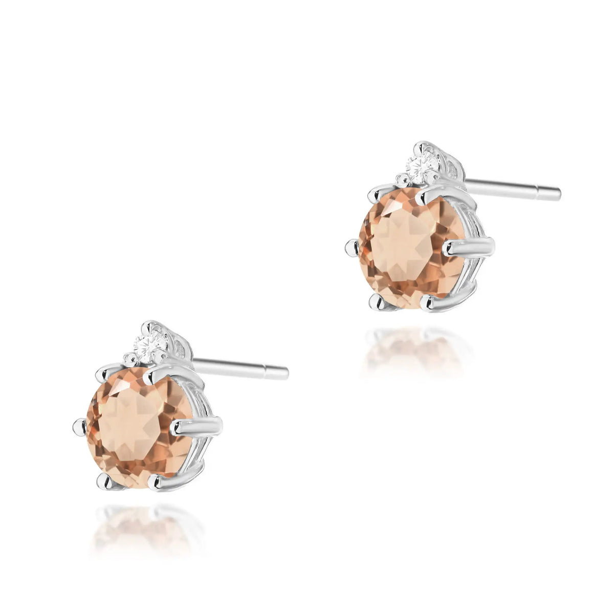 zlaté náušnice se 2 × 0,40 ct morganity a 0,029 ct doplňujícími diamanty k0076-mop-01