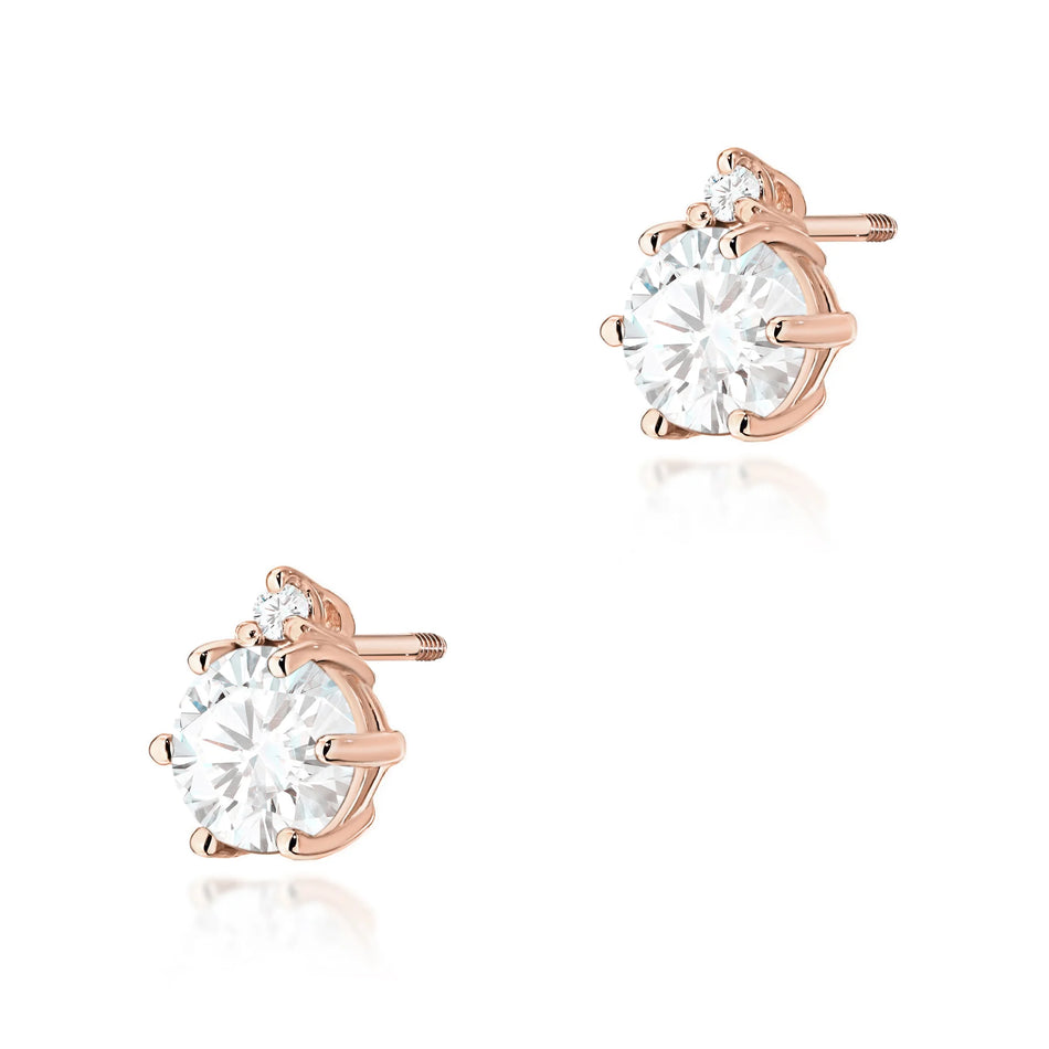 Zlaté náušnice s 0,50 ct a 0,029 ct Lab-grown diamanty