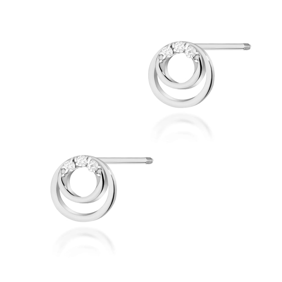 Zlaté náušnice s diamanty 0,03 ct