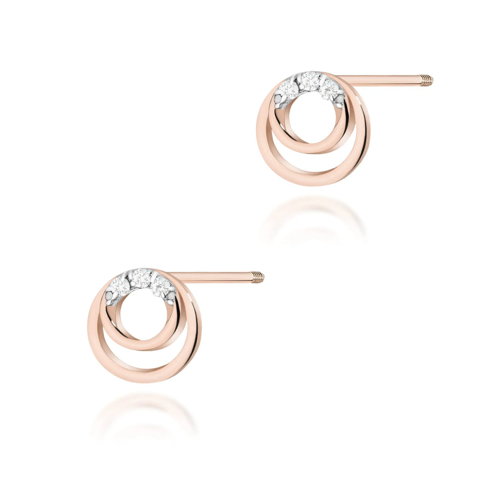 Zlaté náušnice s diamanty 0,03 ct