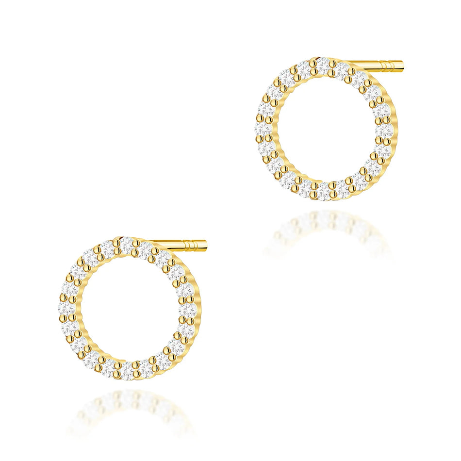 Gold Earrings with Diamonds