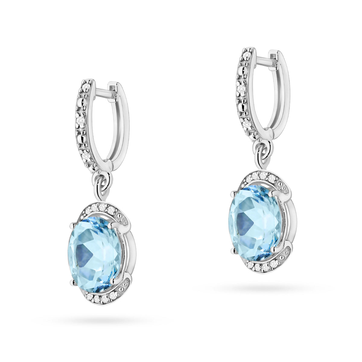 zlaté náušnice se 2 x 3,00 ct topazy a 0,132 ct doplňujícími diamanty k0150-tob-01
