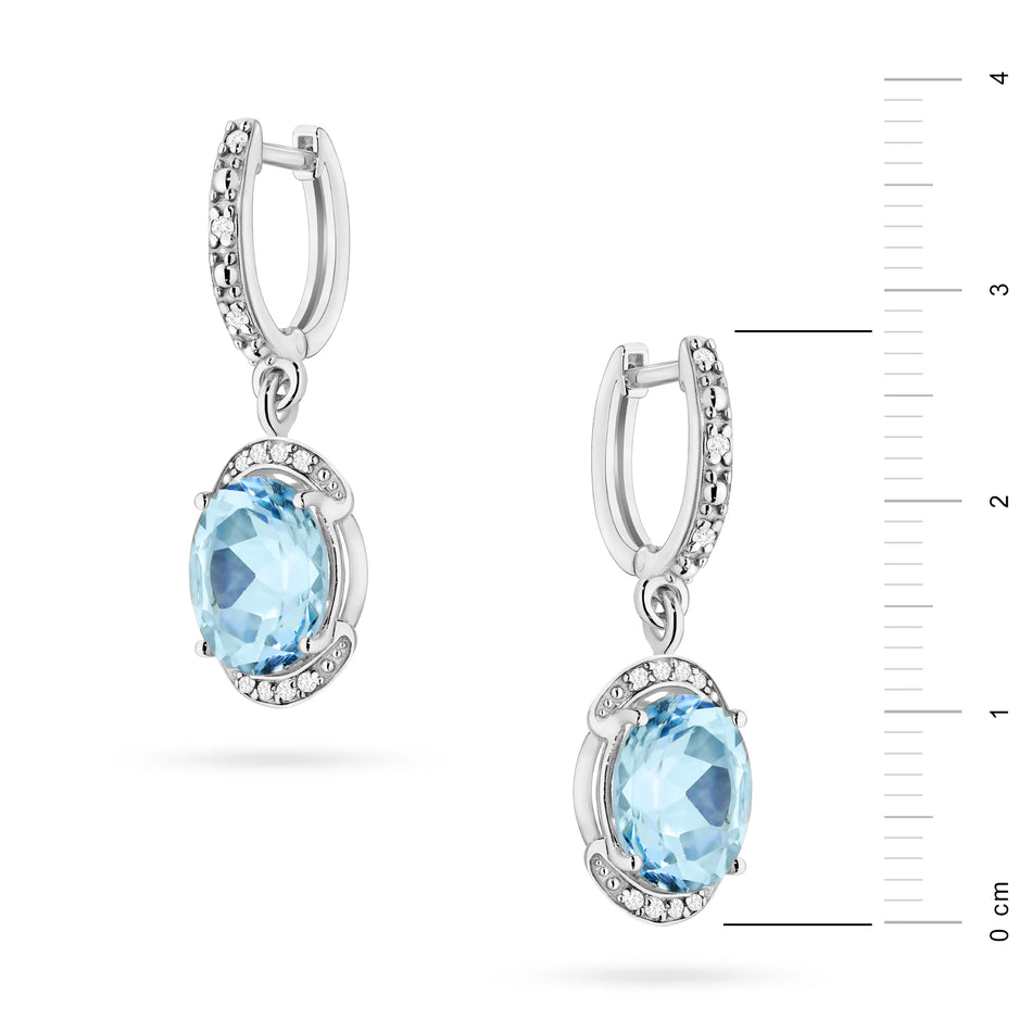 zlaté náušnice se 2 x 3,00 ct topazy a 0,132 ct doplňujícími diamanty k0150-tob-01
