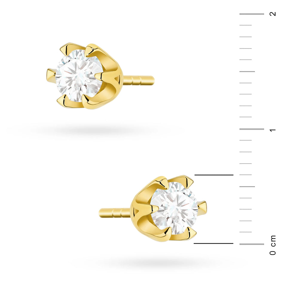 Gold Earrings with 0.30 ct Lab-Grown Diamonds | 585 (14k) Gold Stud Earrings