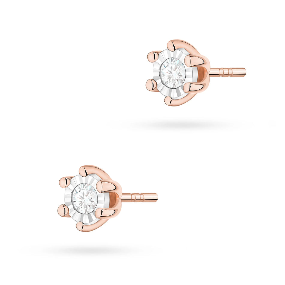 Gold Earrings with 0.08ct Diamonds