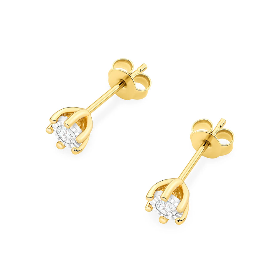 Gold Earrings with 0.08ct Diamonds
