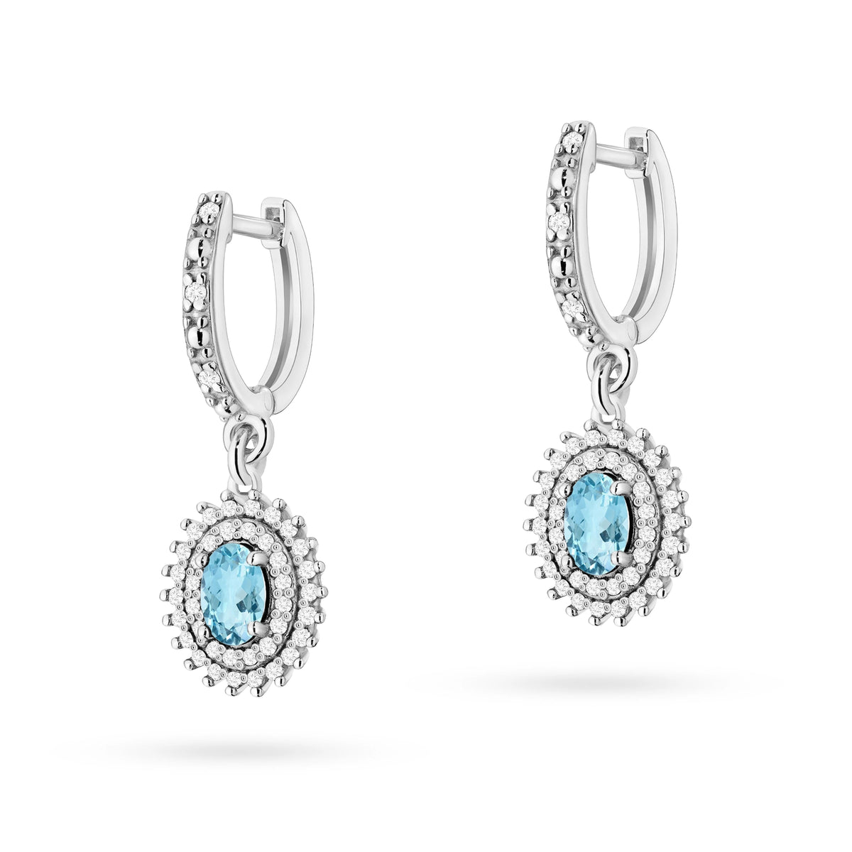 zlaté náušnice se 2 x 0,50 ct topazy a 0,442 ct doplňkovými diamanty k0303-tob-01