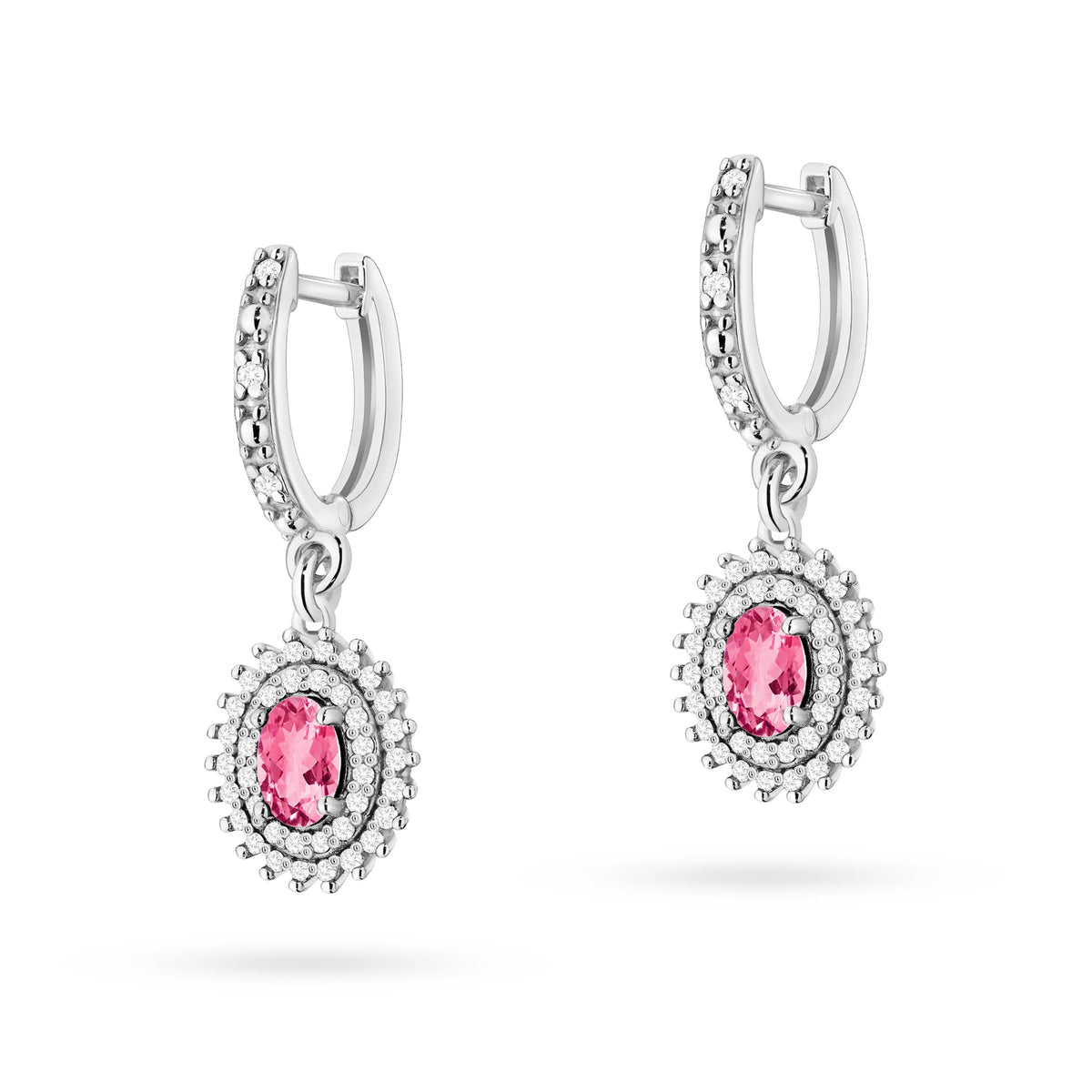 zlaté náušnice se 2 x 0,50 ct růžovými topazy a 0,442 ct doplňkovými diamanty k0303-top-01