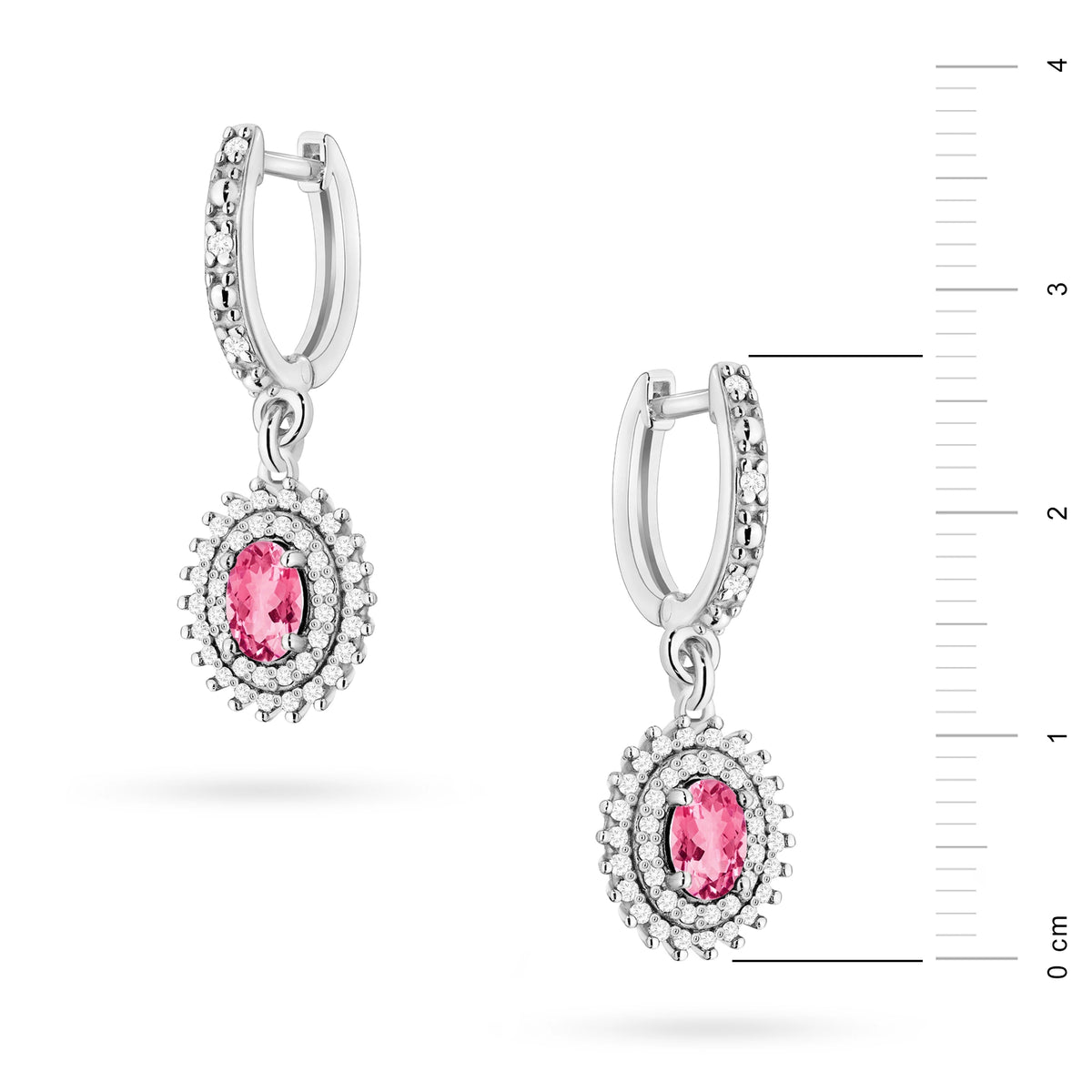 zlaté náušnice se 2 x 0,50 ct růžovými topazy a 0,442 ct doplňkovými diamanty k0303-top-01