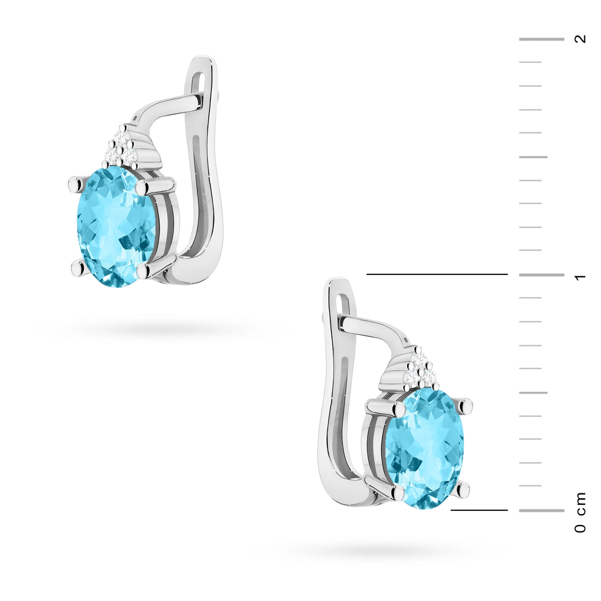 zlaté náušnice se 2 x 0,90 ct topazy a 0,052 ct doplňujícími diamanty k0308-tob-01
