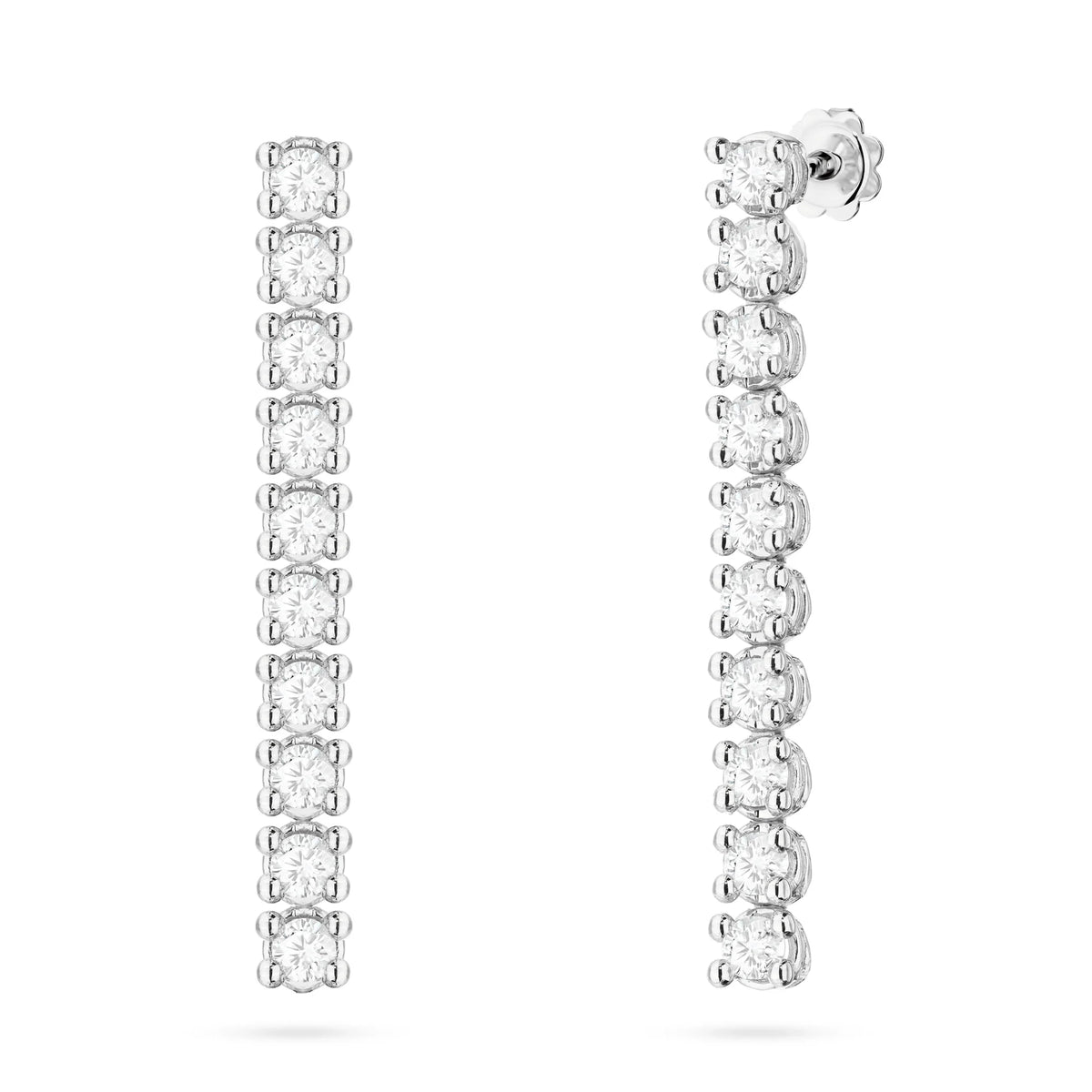 White Gold Earrings with 0.8 ct Lab-Grown Diamonds | 585 (14k) White Gold Stud Earrings