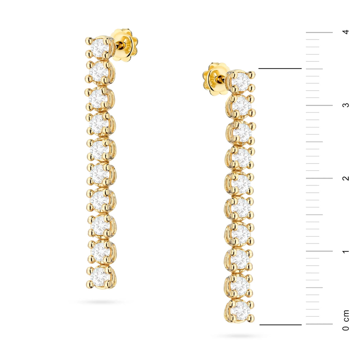Gold Earrings with 0.8 ct Lab-Grown Diamonds | 585 (14k) Gold Stud Earrings