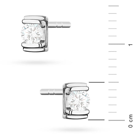 White Gold Earrings with 0.10 ct Diamonds | 585 (14k) White Gold Stud Earrings