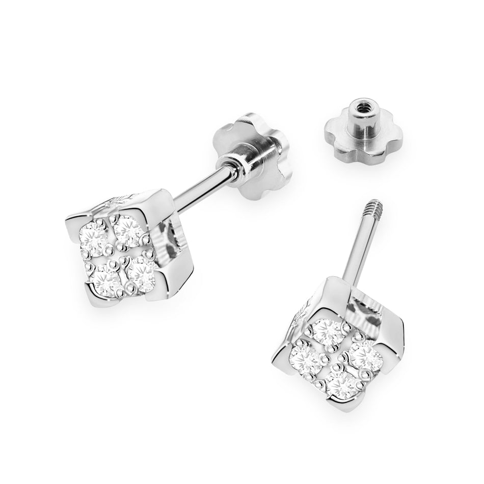 zlaté náušnice s diamanty 0,16 ct k0402-diw-02