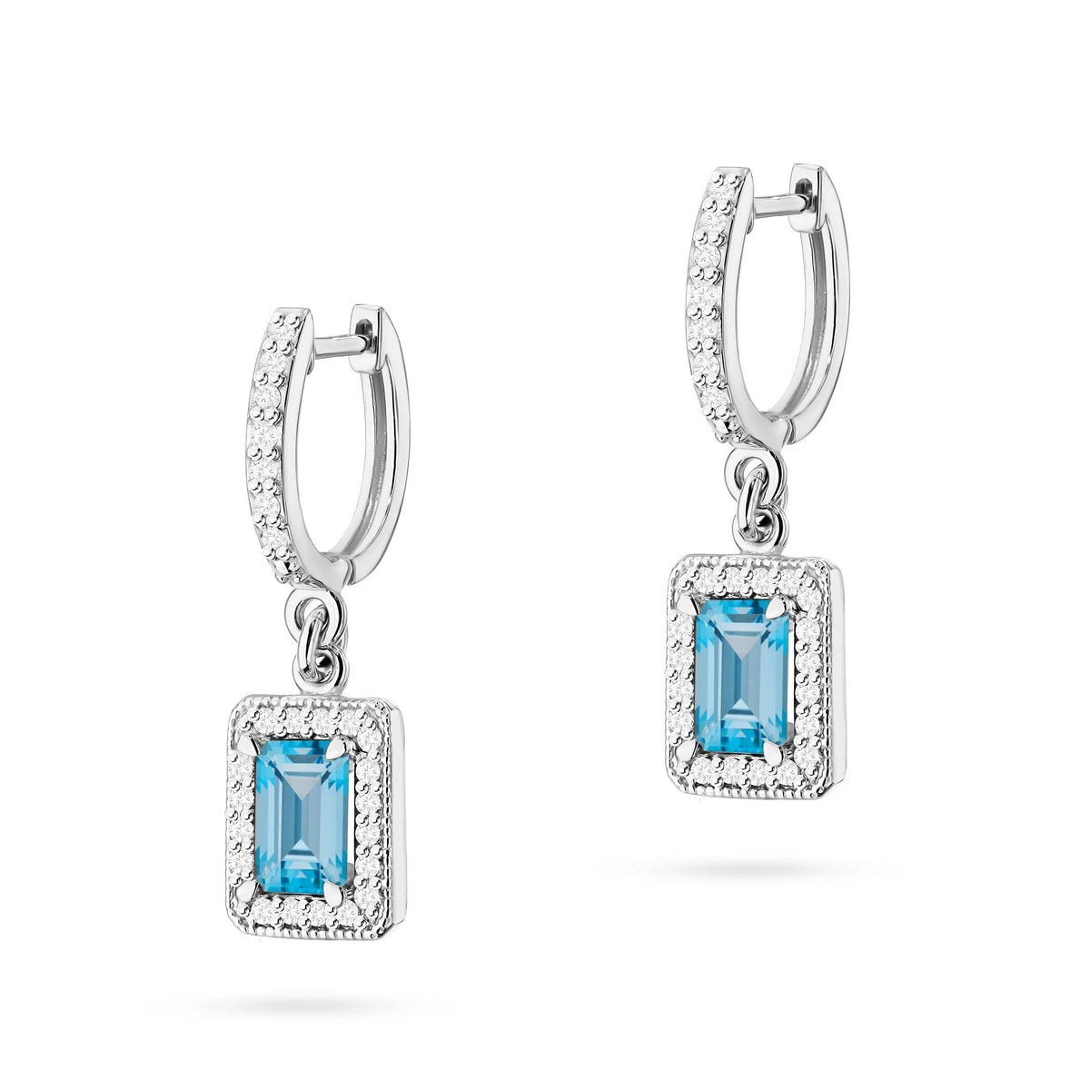 zlaté náušnice se 2 x 0,65 ct topazy a 0,34 ct doplňkovými diamanty k0422-tob-01