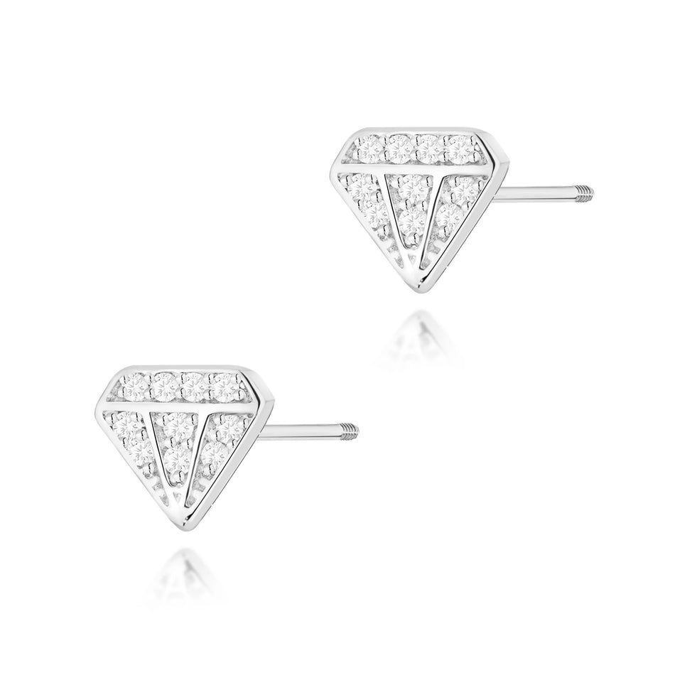 zlaté náušnice s diamanty 0,10 ct k0504-diw-02