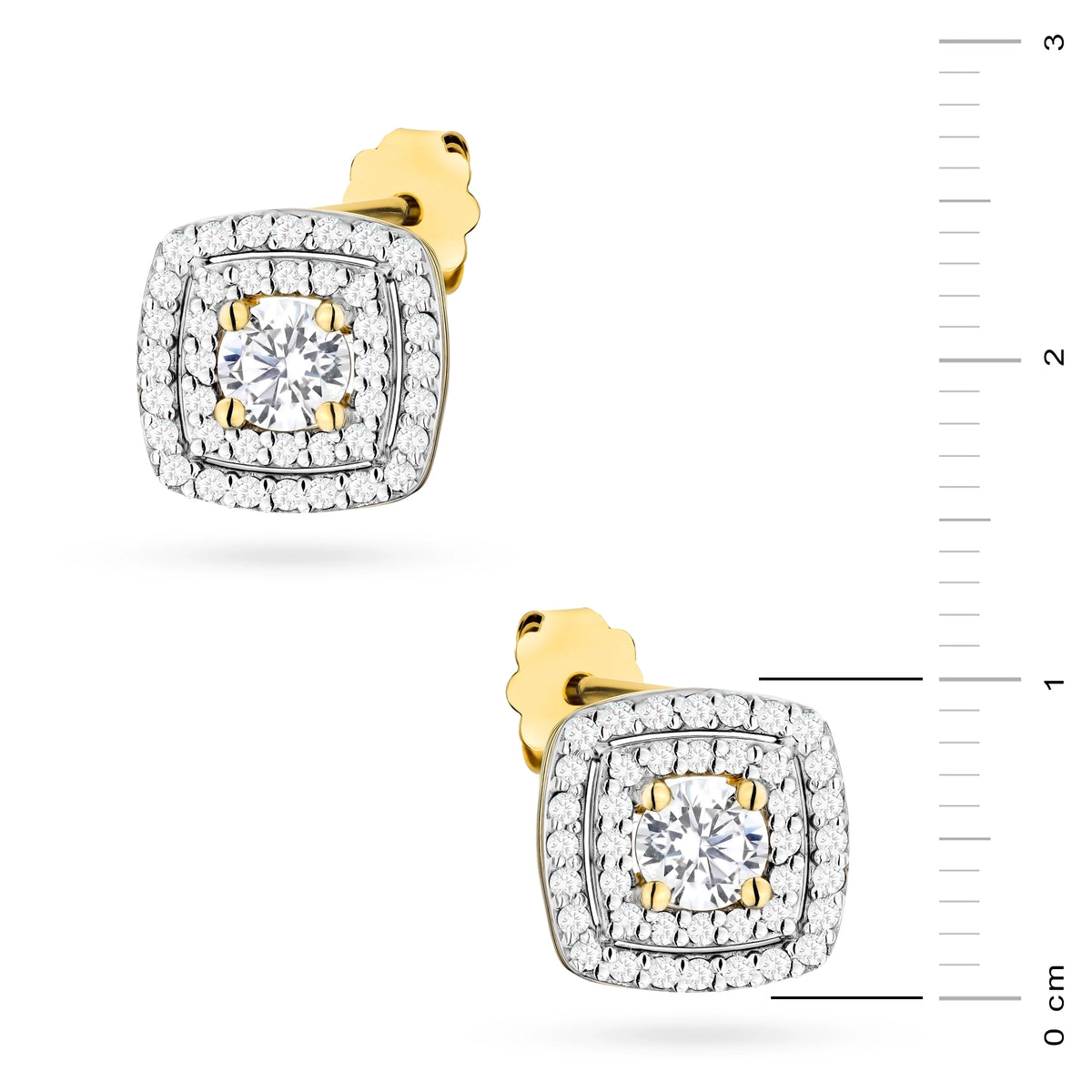 zlaté náušnice se 2 x 0,30 ct diamanty a 0,40 ct dalšími diamanty k0506-diw-01