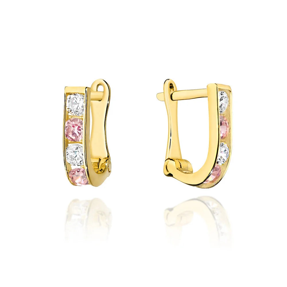 children-s-gold-english-clasp-earrings-with-zirconia-k054-14k-585