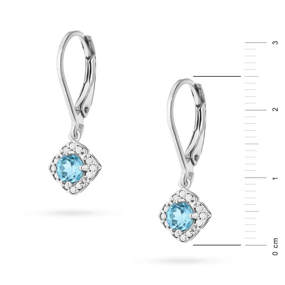 zlaté náušnice se 2 x 0,25ct topazy a 0,12ct doplňkovými diamanty k0571-tob-01