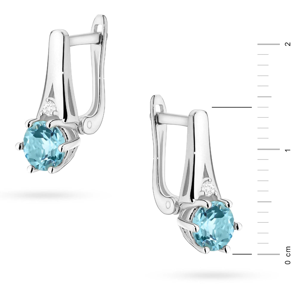 zlaté náušnice se 2 x 0,50 ct topazy a 0,029 ct doplňujícími diamanty k0572-tob-01