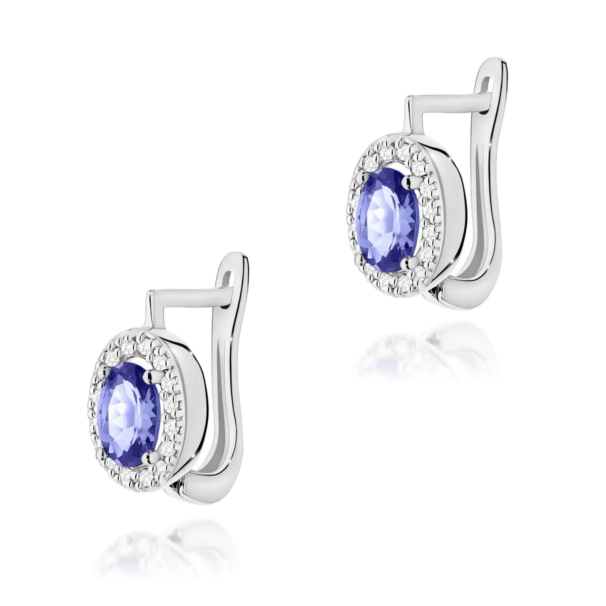 zlaté náušnice se 2 x 0,40 ct tanzanity a 0,16 ct doplňkovými diamanty k0574-tap-01