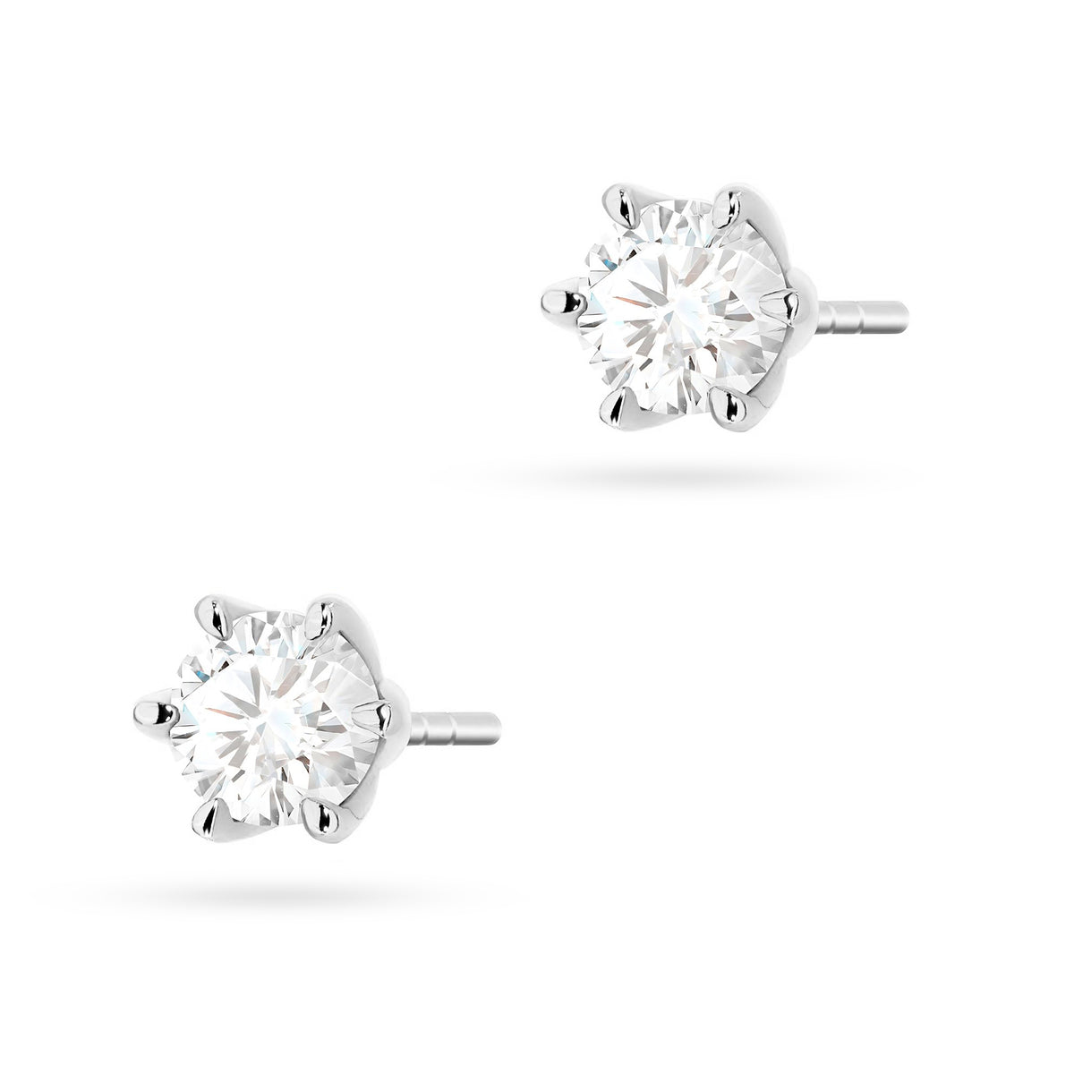 zlaté náušnice se 2 x 0,50 ct laboratorně vytvořenými diamanty k0575-ldw-03