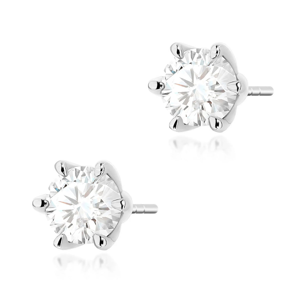 zlaté náušnice se 2 x 1,00 ct laboratorními diamanty k0575-ldw-05