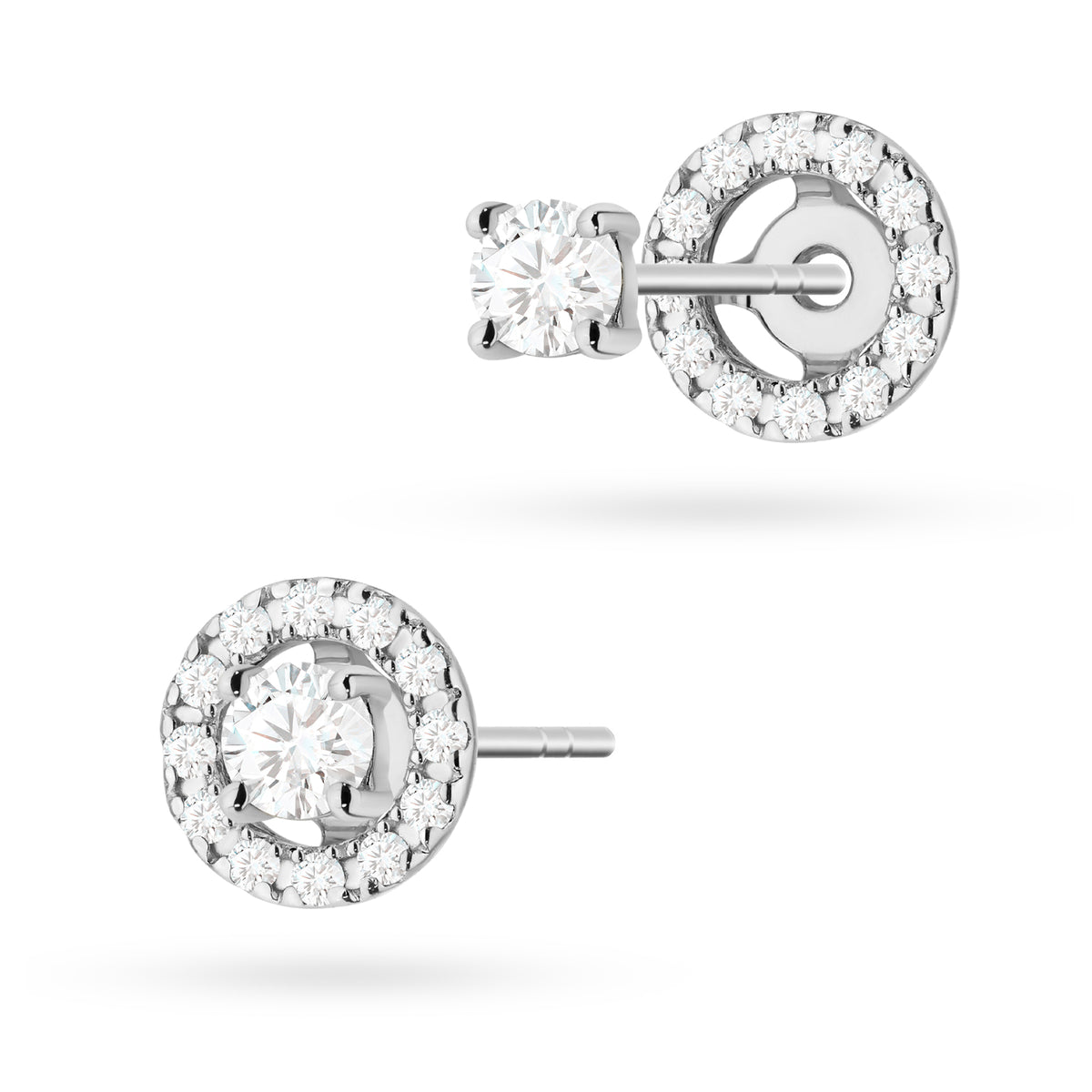 zlaté náušnice s 2 x 0,10 ct a 0,005 ct diamanty k0576-diw-01