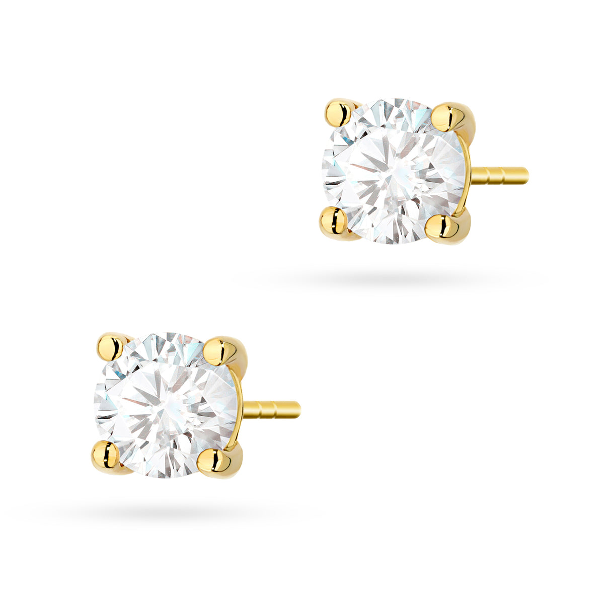 zlaté náušnice se 2 x 1,00 ct laboratorními diamanty k0577-ldw-05