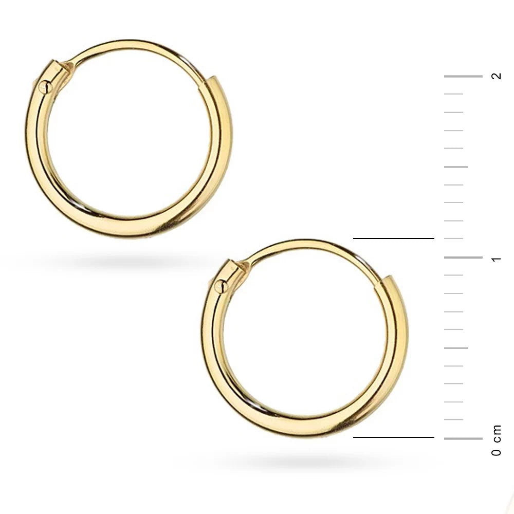 zlaté kroužkové náušnice 11 mm k075 14k 585