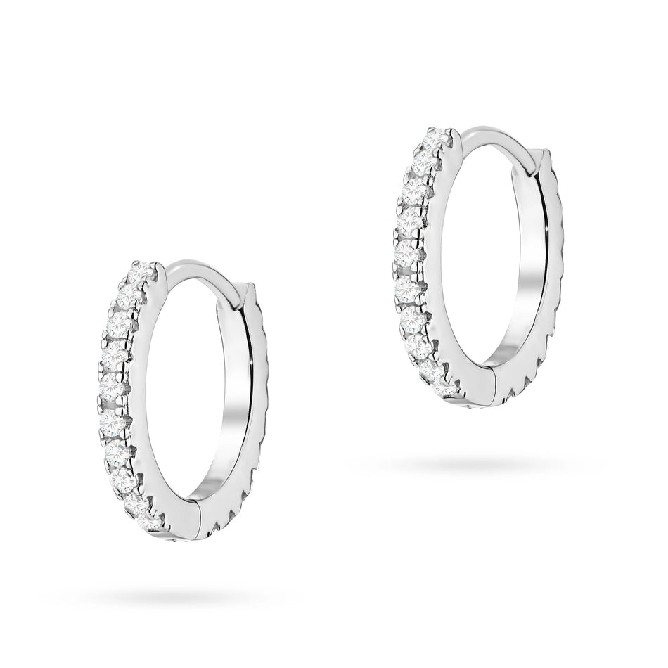 Stříbrné kruhové náušnice se zirkony