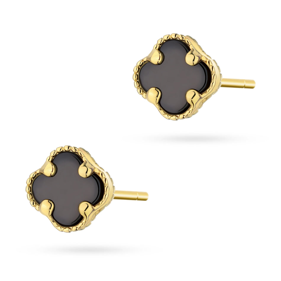 black-lucky-clover-stud-gold-earrings-k1302-585
