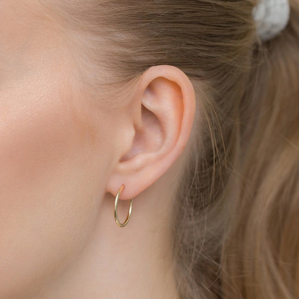 Klasické kulaté zlaté náušnice kruhy 18-45mm