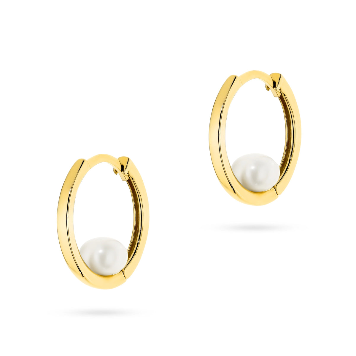 náušnice se zlatým anglickým zapínáním a kultivovanou perlou k1802 14k 585