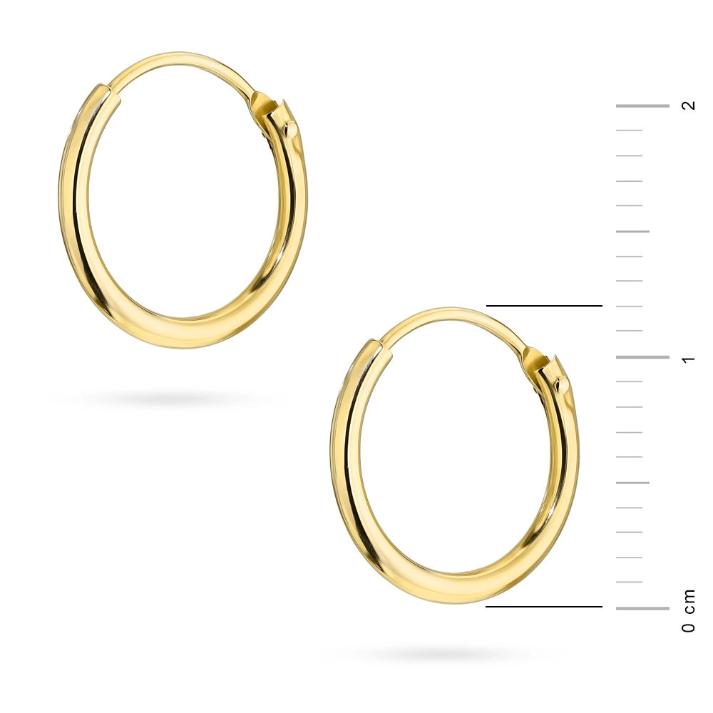 zlaté kroužkové náušnice 13 mm k200 14k 585