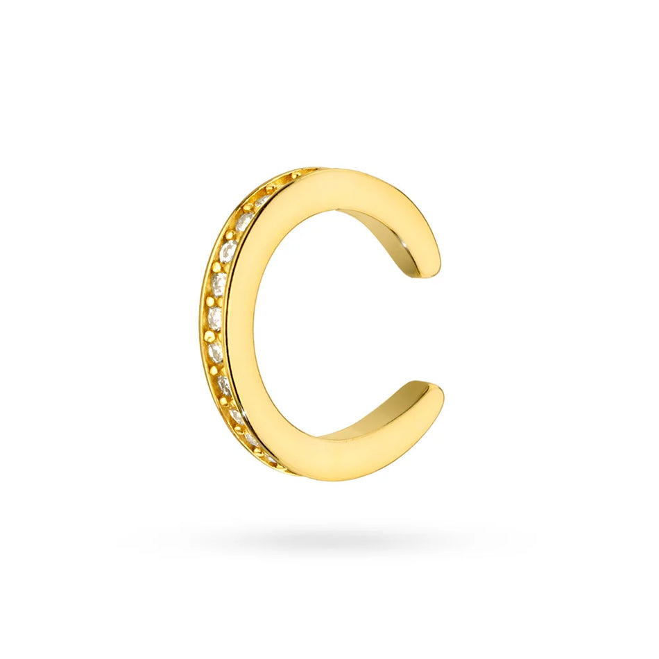 Pozlacená stříbrná manžeta se zirkony