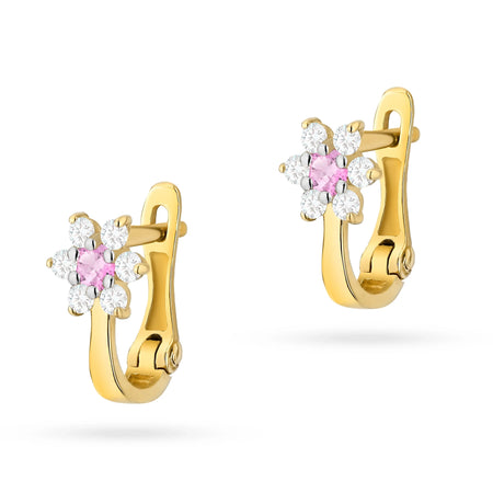 children-s-gold-english-clasp-earrings-with-zirconia-k345-14k-585